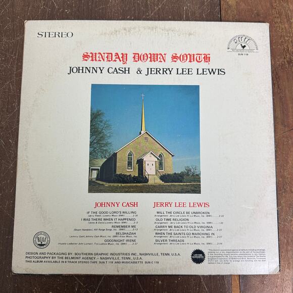 Johnny Cash & Jerry Lee Lewis Sunday Down‎ South Sun Records LP Vinyl Record - Picture 2 of 6